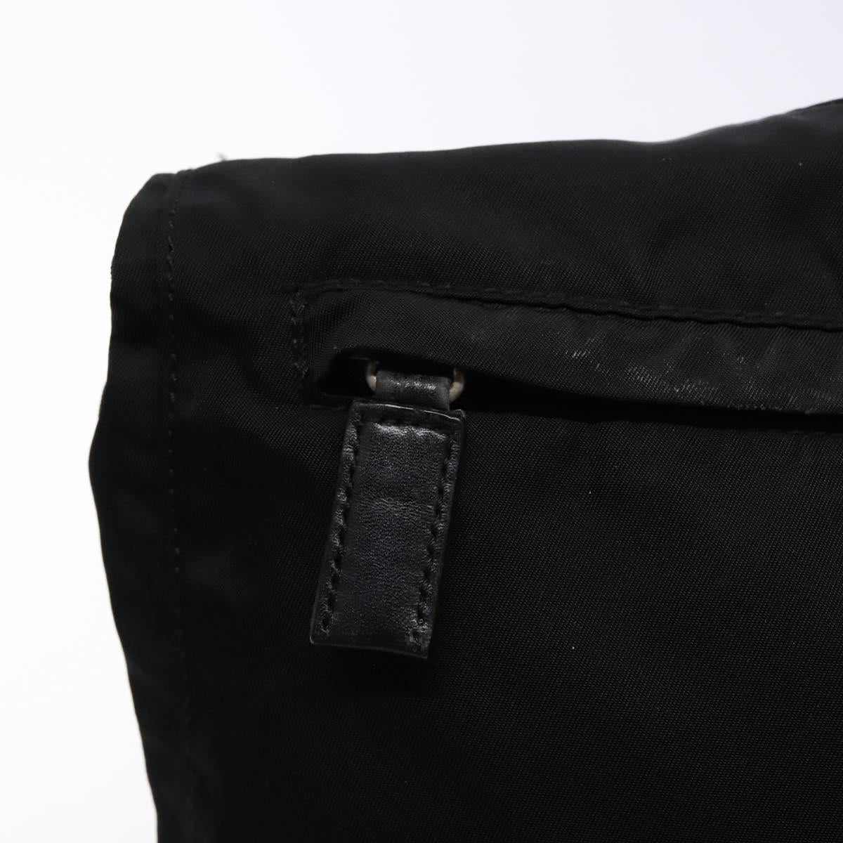 PRADA Shoulder Bag Nylon Black Silver Auth bs28236