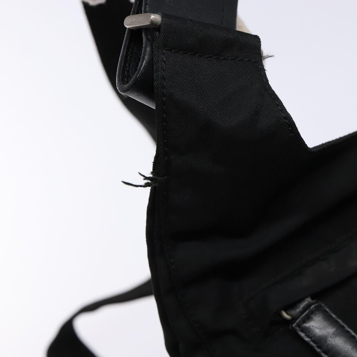 PRADA Shoulder Bag Nylon Black Silver Auth bs28236