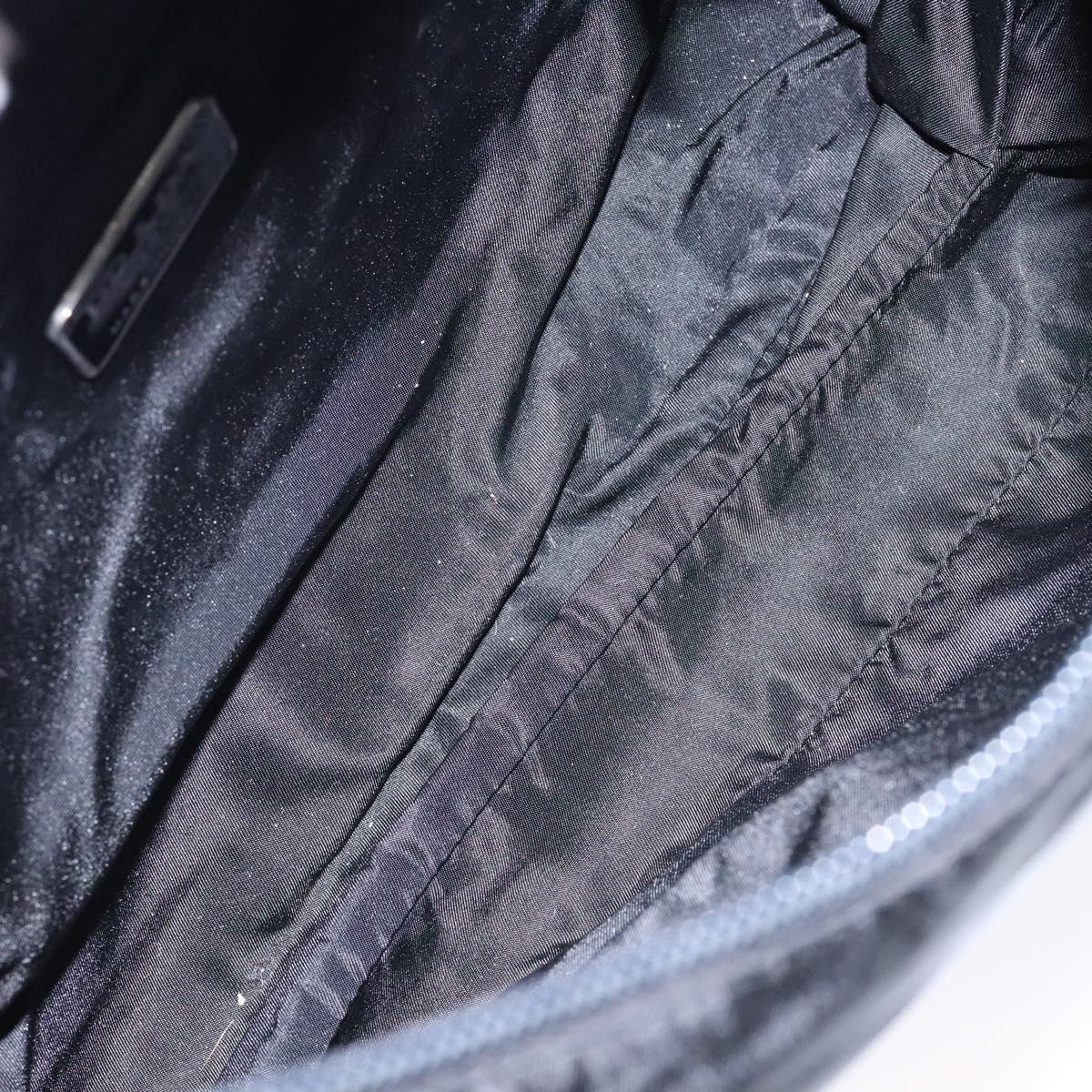 PRADA Shoulder Bag Nylon Black Silver Auth bs28236