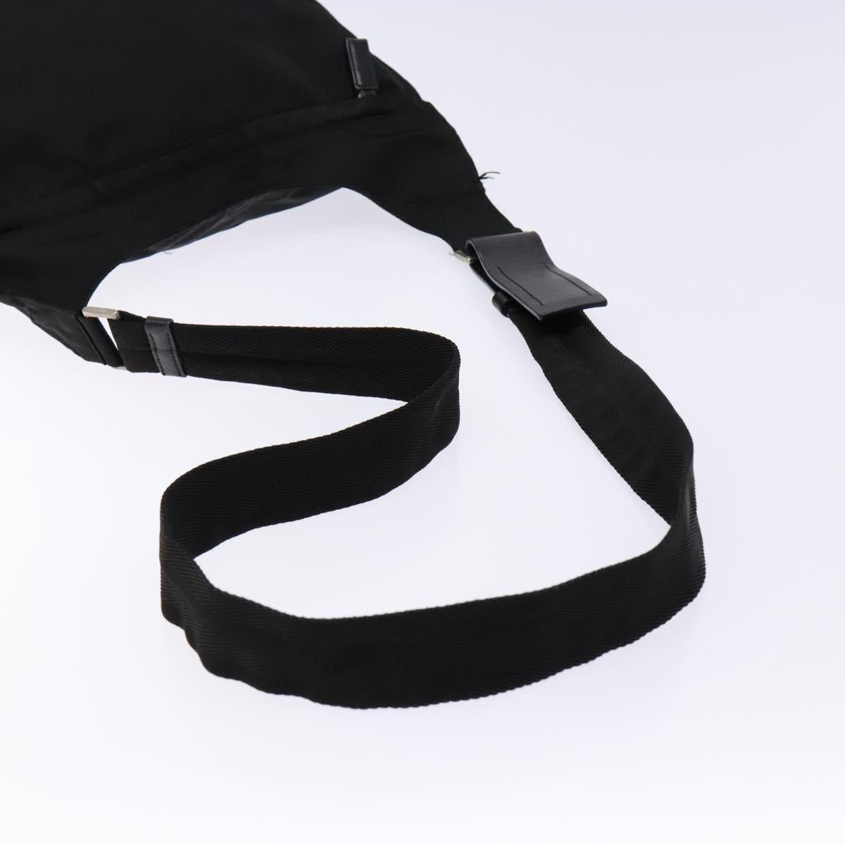 PRADA Shoulder Bag Nylon Black Silver Auth bs28236