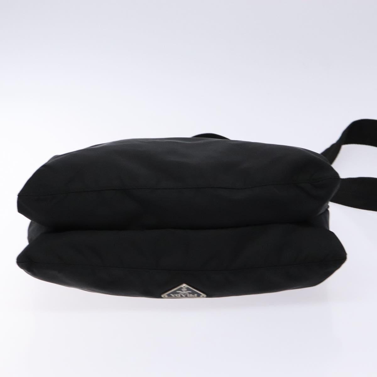 PRADA Shoulder Bag Nylon Black Silver Auth bs28236