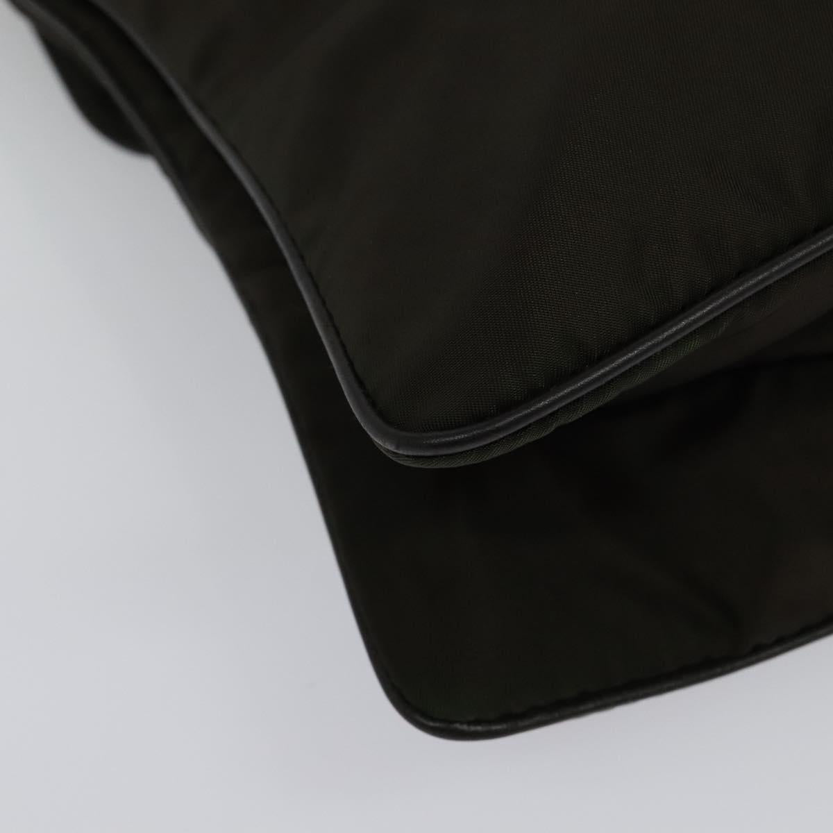 PRADA Shoulder Bag Nylon Khaki Gold Auth bs28237