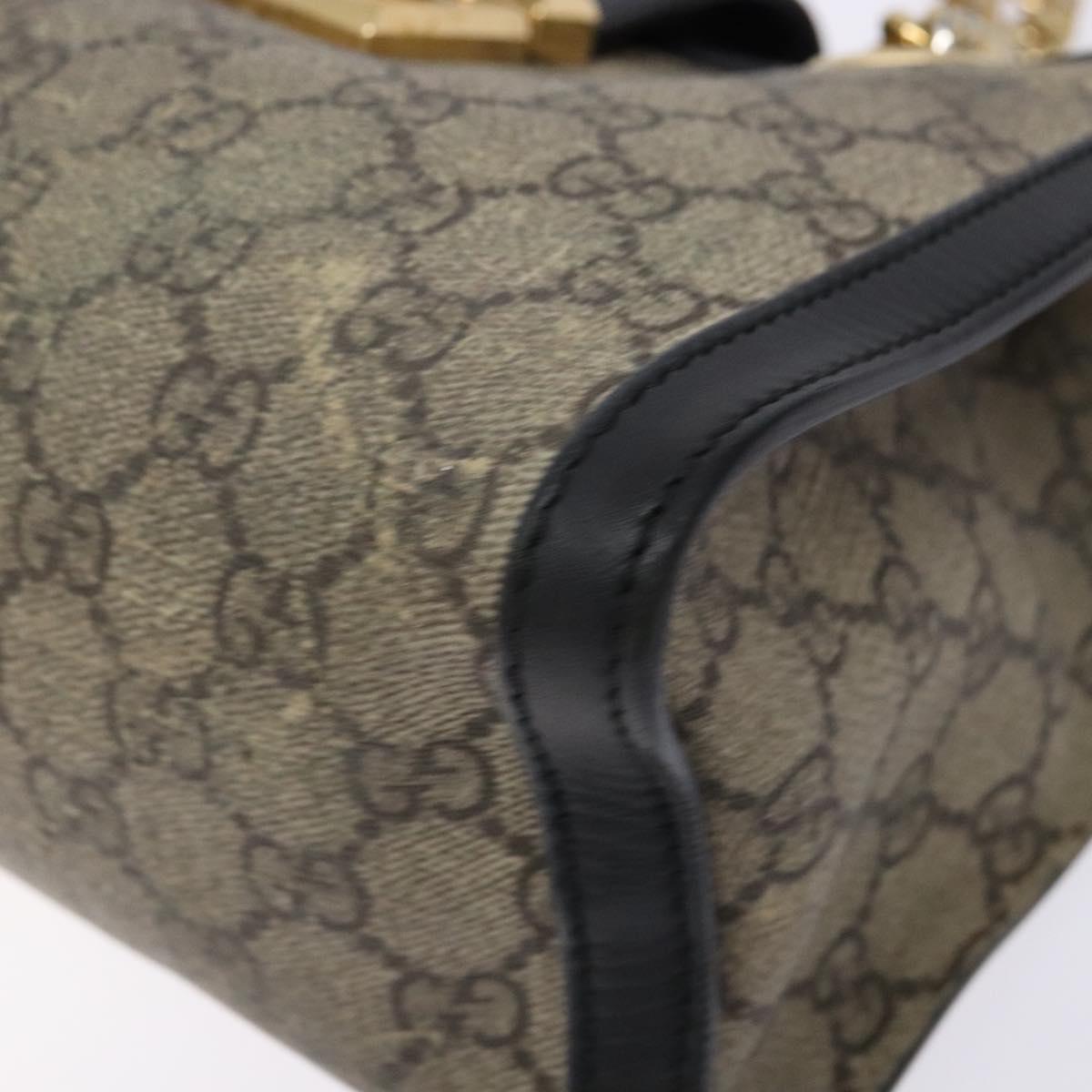 GUCCI GG Supreme Chain Shoulder Bag PVC Beige Gold 498156 Auth bs28269