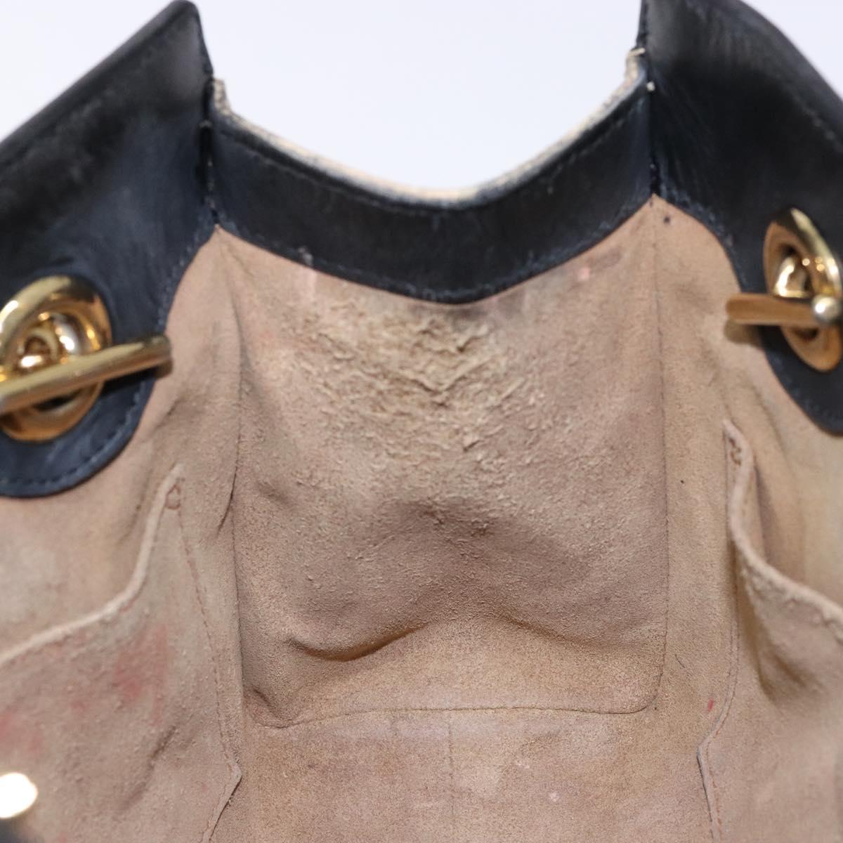 GUCCI GG Supreme Chain Shoulder Bag PVC Beige Gold 498156 Auth bs28269
