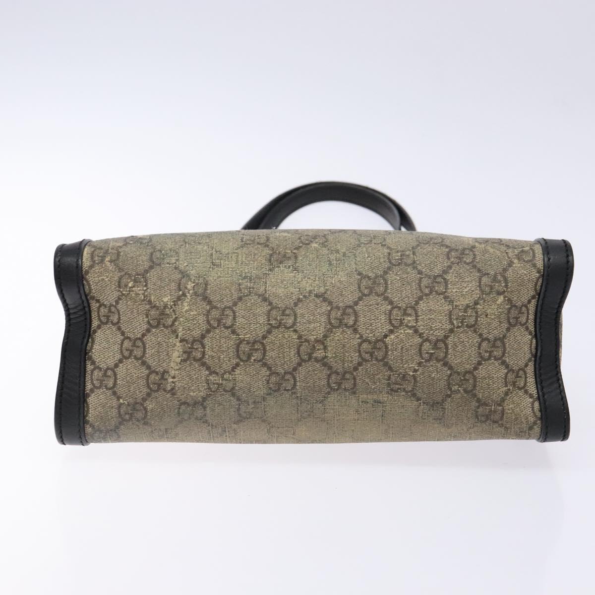 GUCCI GG Supreme Chain Shoulder Bag PVC Beige Gold 498156 Auth bs28269
