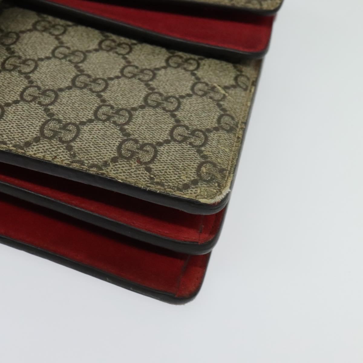 GUCCI GG Supreme Chain Dionysus Bag PVC Beige Silver 400249 Auth bs28270