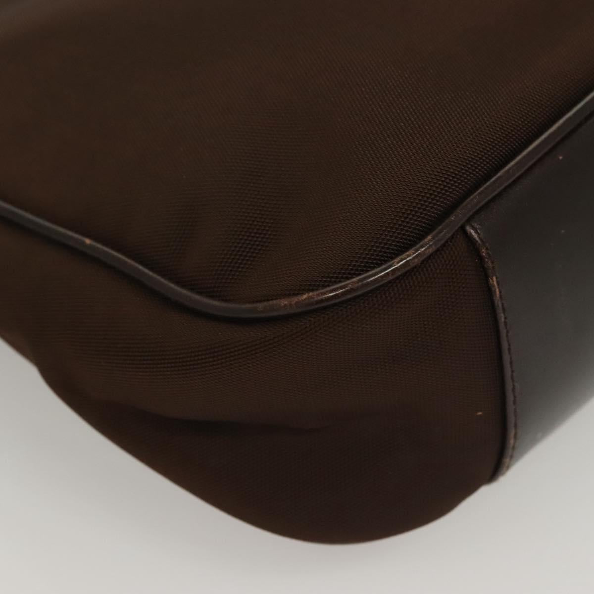 GUCCI Bamboo Hand Bag Nylon Brown Silver 001 1638 Auth bs28272