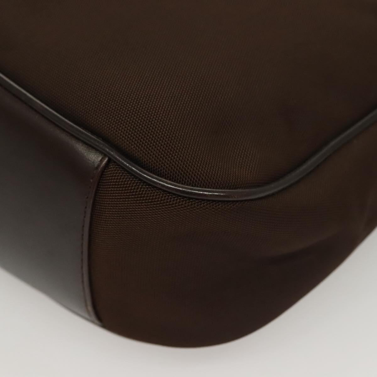 GUCCI Bamboo Hand Bag Nylon Brown Silver 001 1638 Auth bs28272