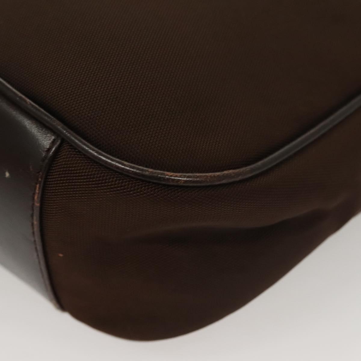 GUCCI Bamboo Hand Bag Nylon Brown Silver 001 1638 Auth bs28272