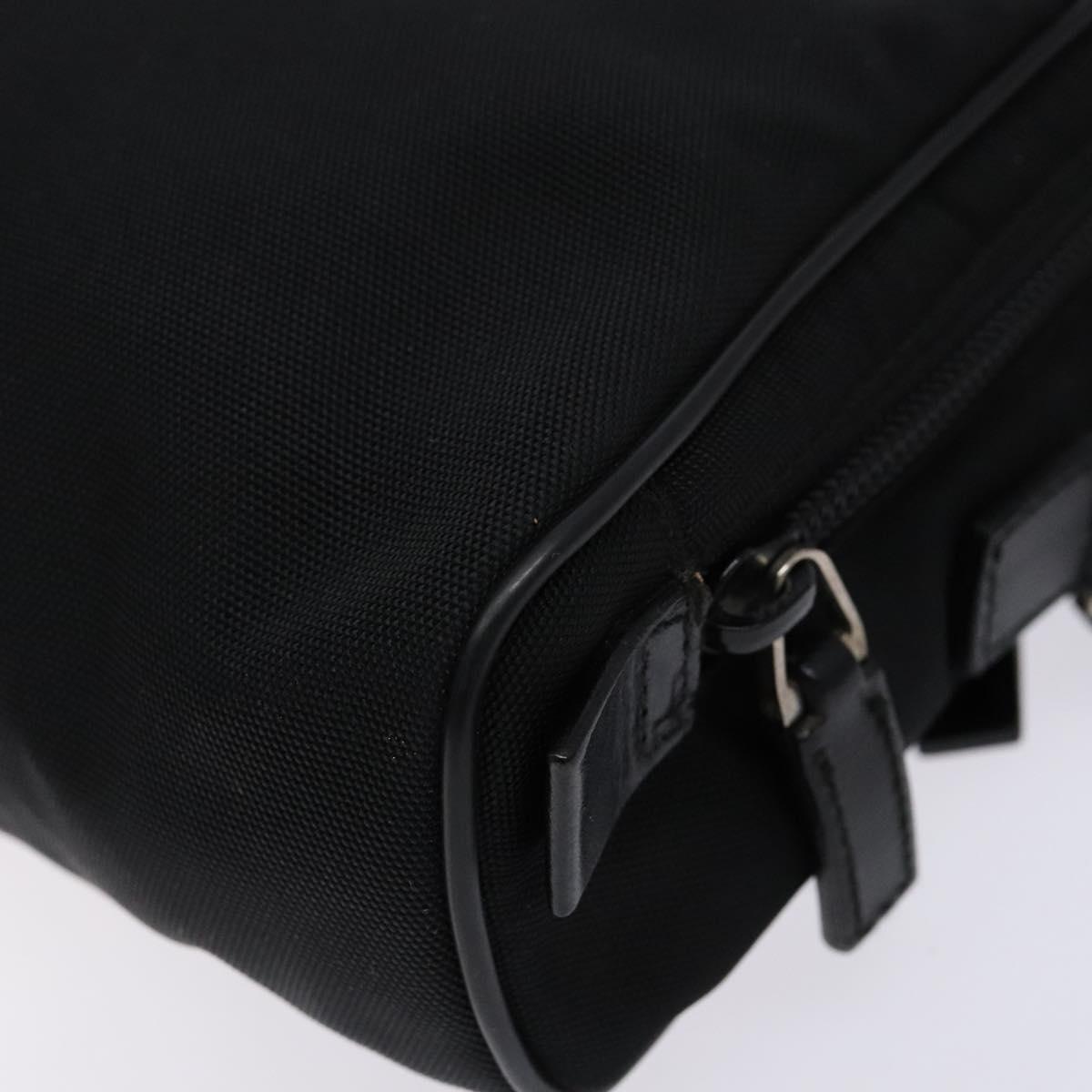 GUCCI Clutch Bag Nylon Black Silver 018 1607 Auth bs28277