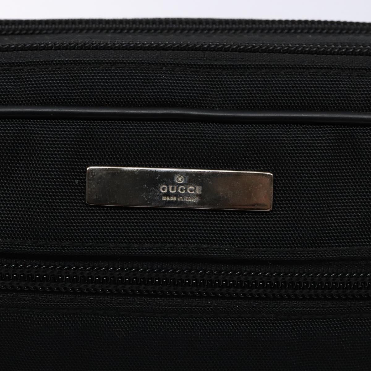 GUCCI Clutch Bag Nylon Black Silver 018 1607 Auth bs28277