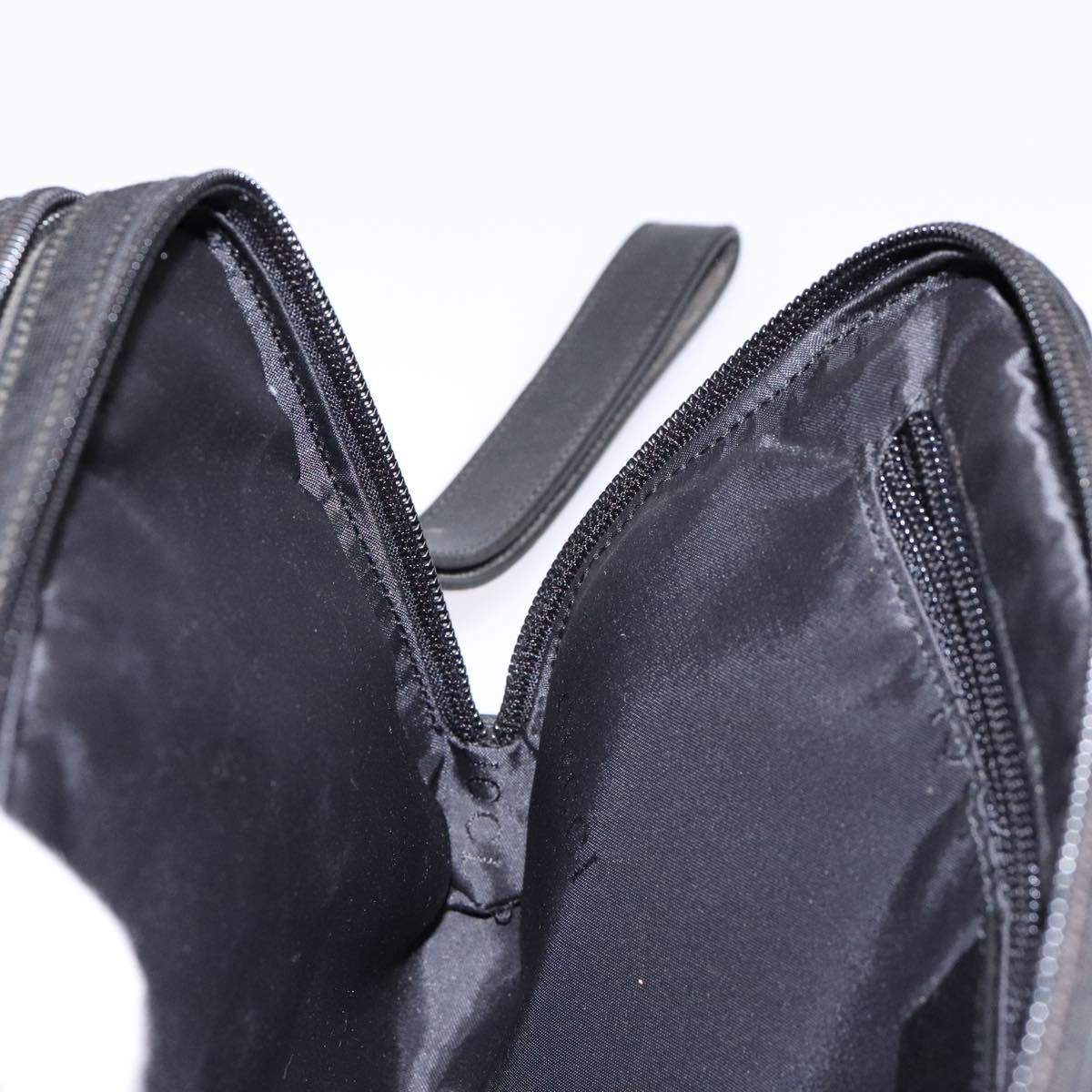 GUCCI Clutch Bag Nylon Black Silver 018 1607 Auth bs28277