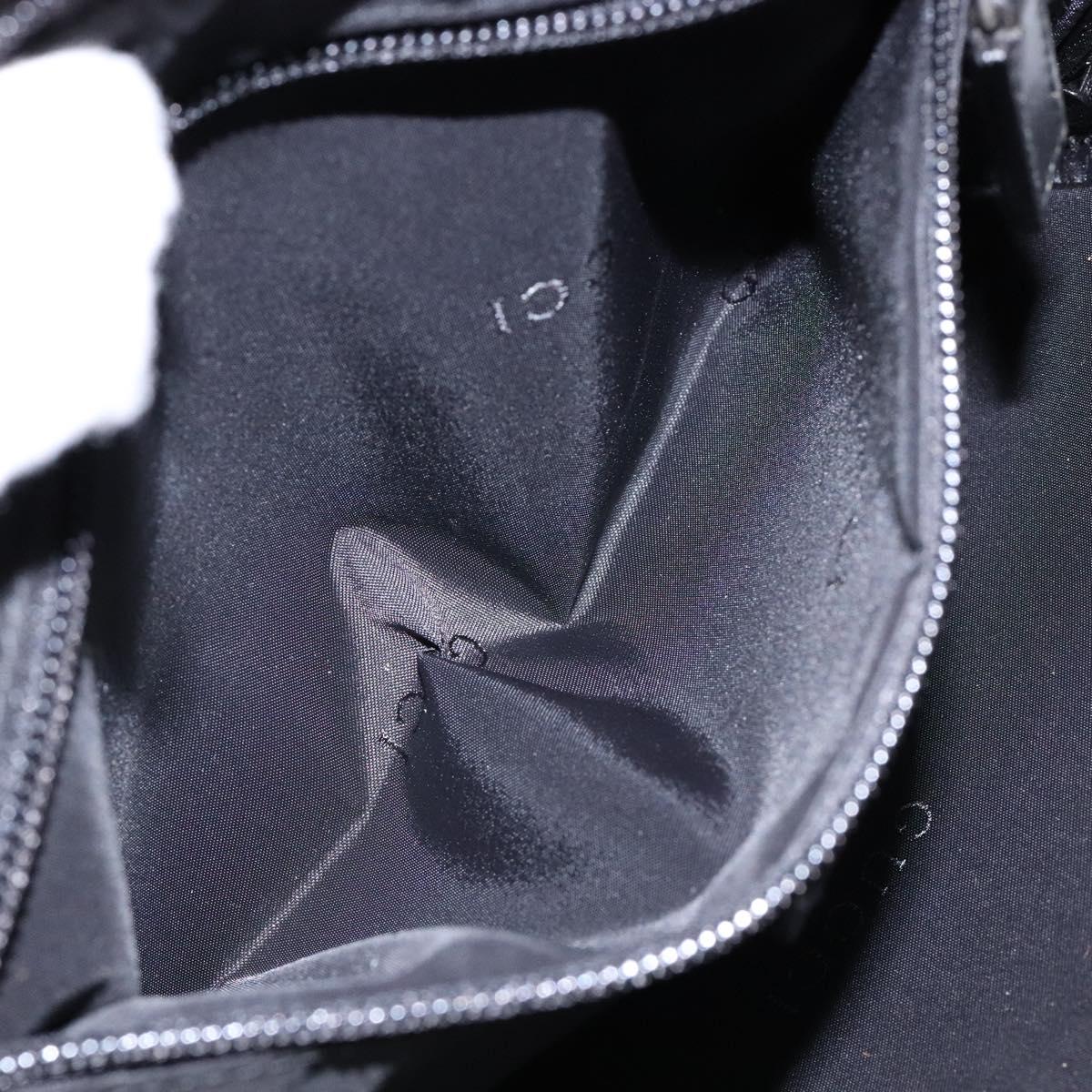 GUCCI Clutch Bag Nylon Black Silver 018 1607 Auth bs28277