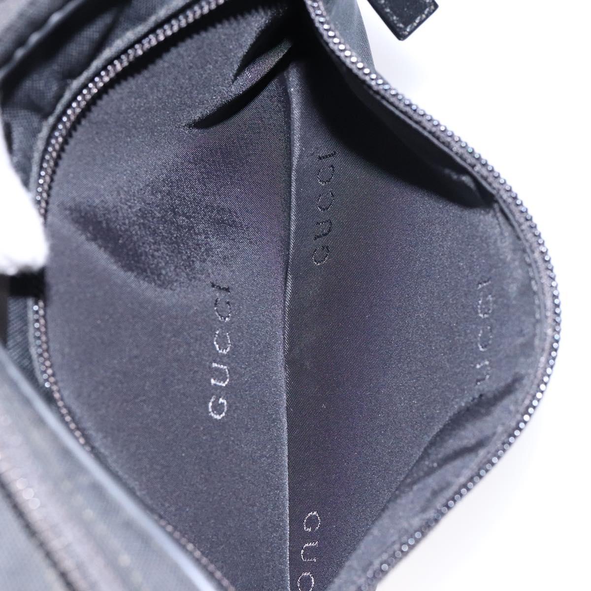 GUCCI Clutch Bag Nylon Black Silver 018 1607 Auth bs28277
