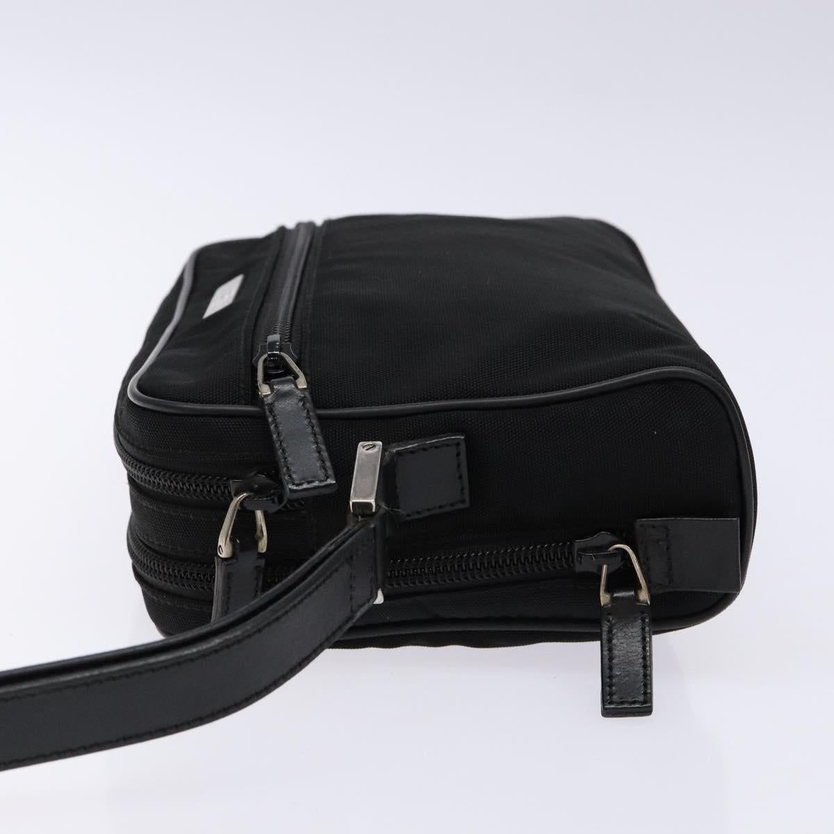 GUCCI Clutch Bag Nylon Black Silver 018 1607 Auth bs28277