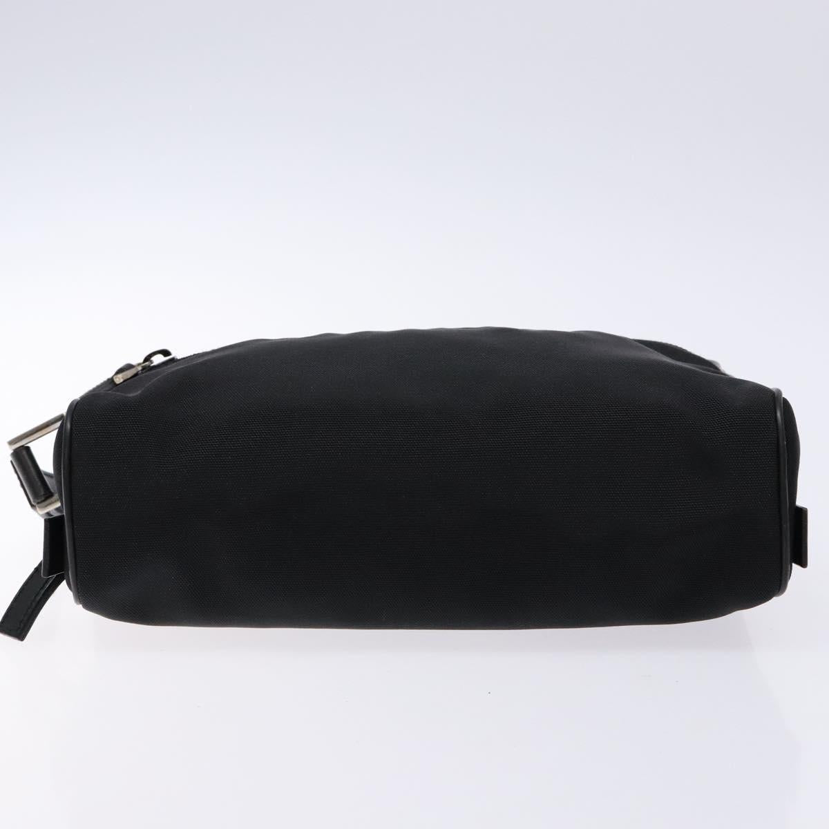 GUCCI Clutch Bag Nylon Black Silver 018 1607 Auth bs28277