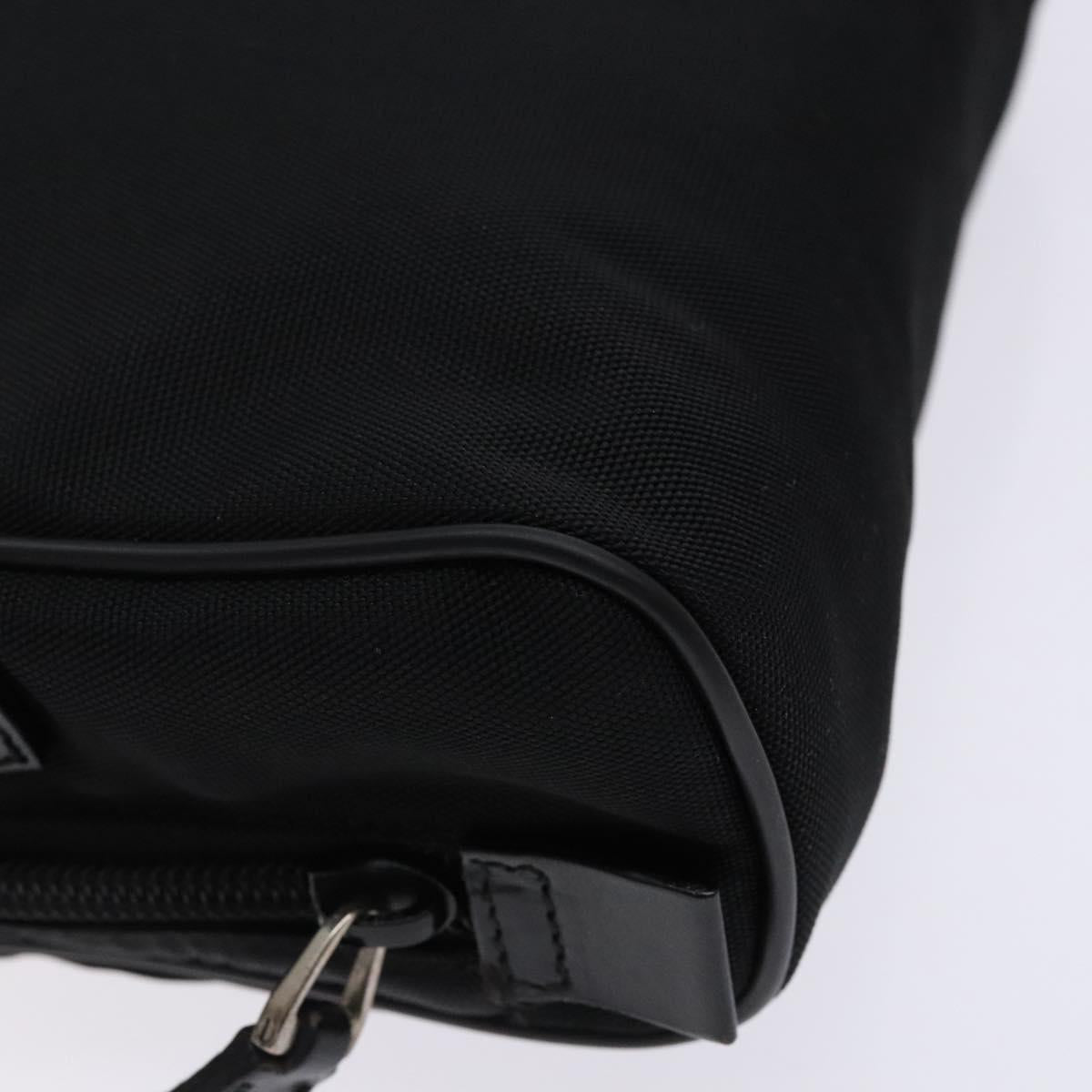 GUCCI Clutch Bag Nylon Black Silver 018 1607 Auth bs28277