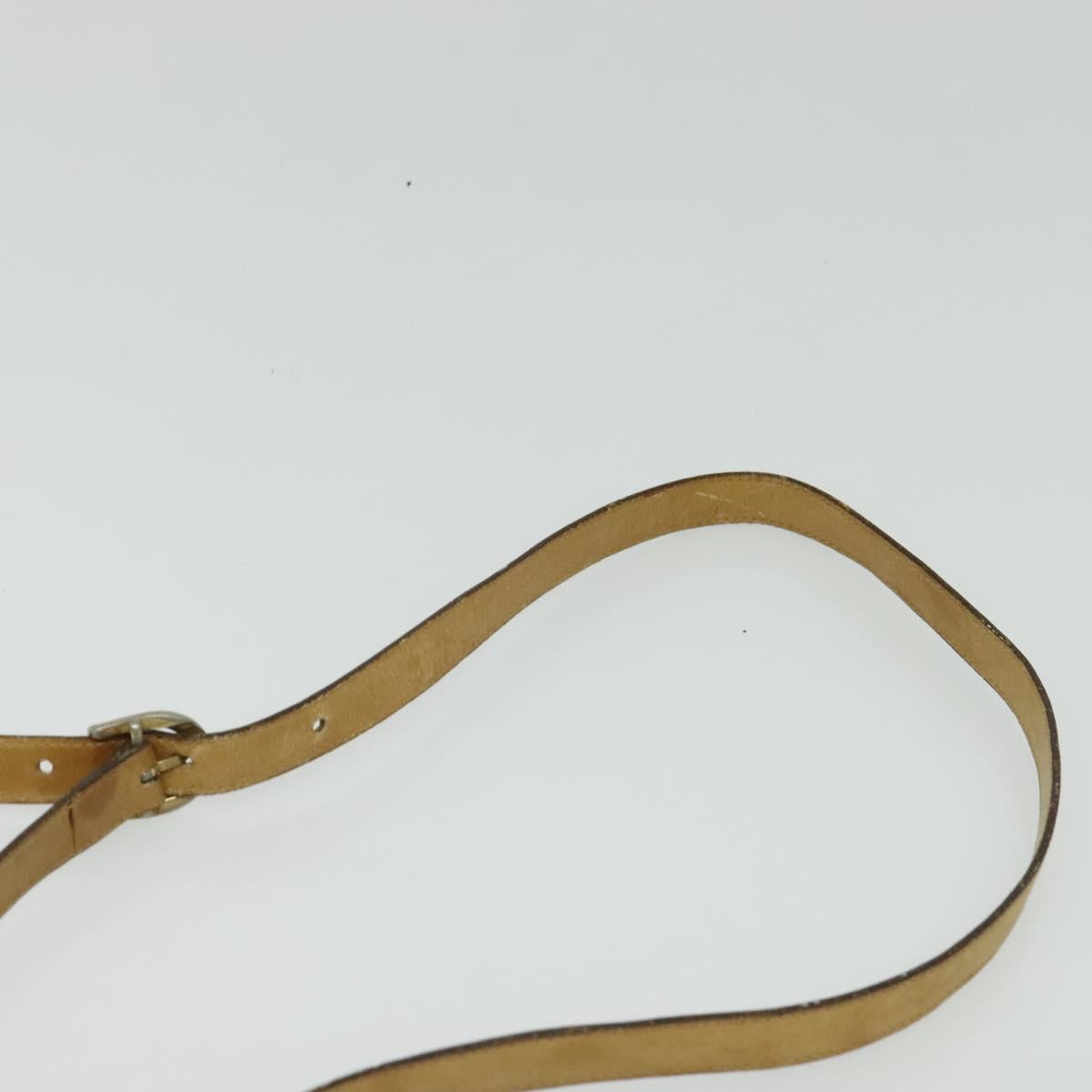 CELINE Macadam Canvas Shoulder Bag PVC Beige Gold Auth bs28302