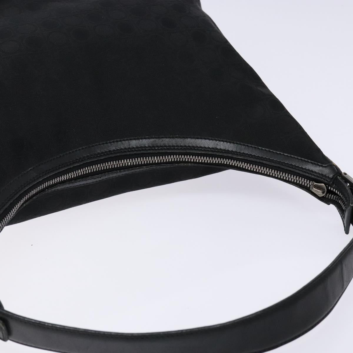 Salvatore Ferragamo Shoulder Bag Canvas Brown Silver Auth bs28312