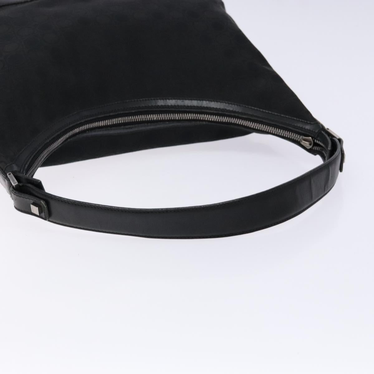 Salvatore Ferragamo Shoulder Bag Canvas Brown Silver Auth bs28312