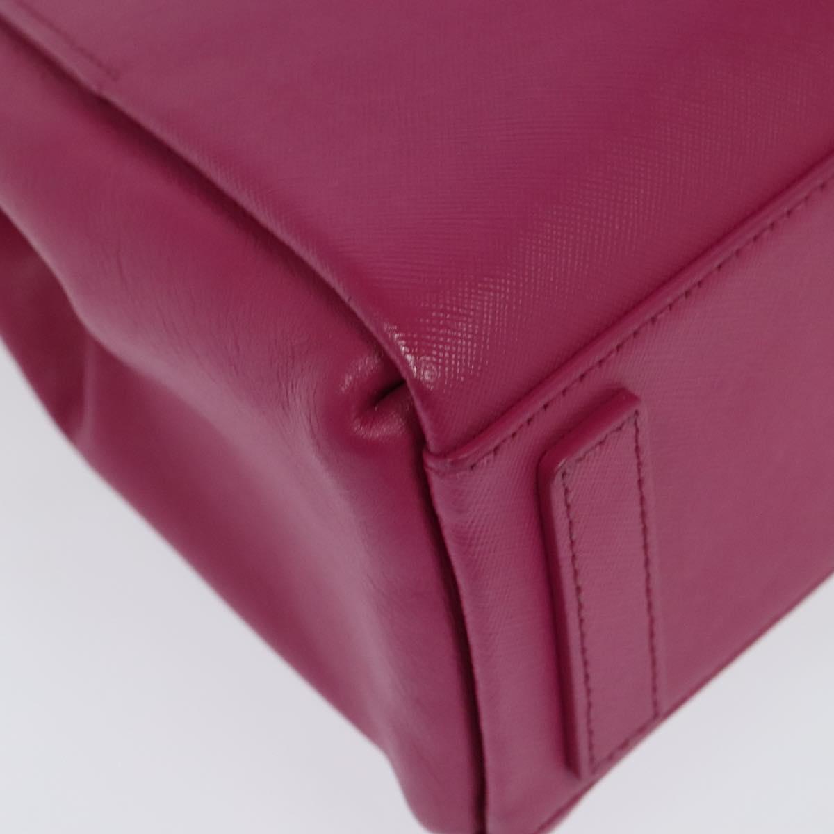 MCM Hand Bag Leather Pink Gold Auth bs28316