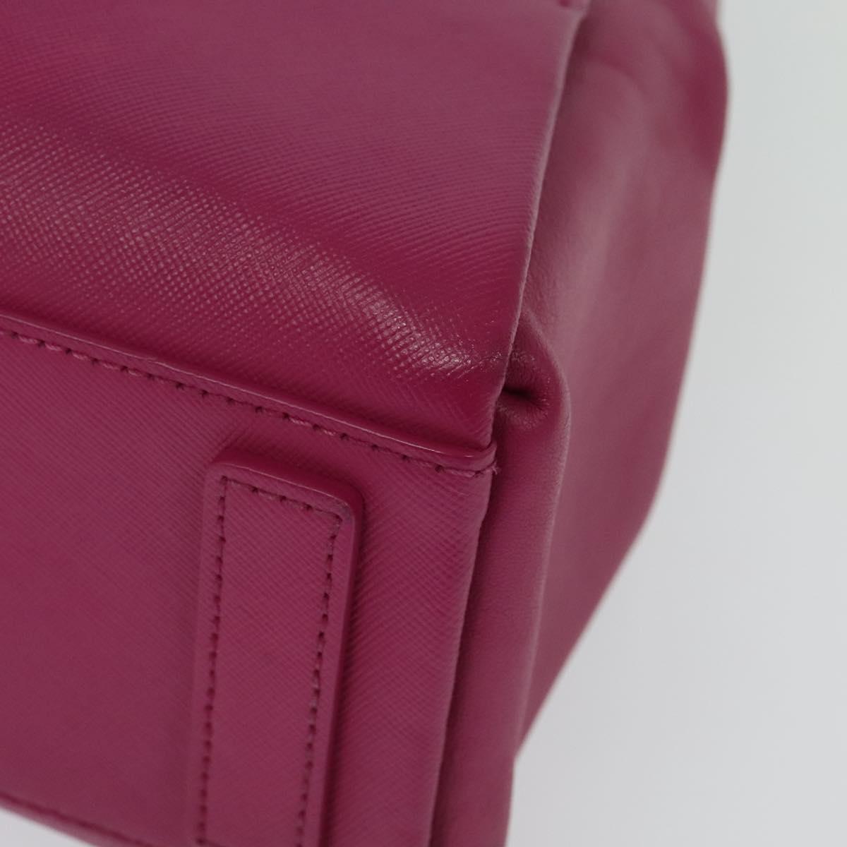 MCM Hand Bag Leather Pink Gold Auth bs28316