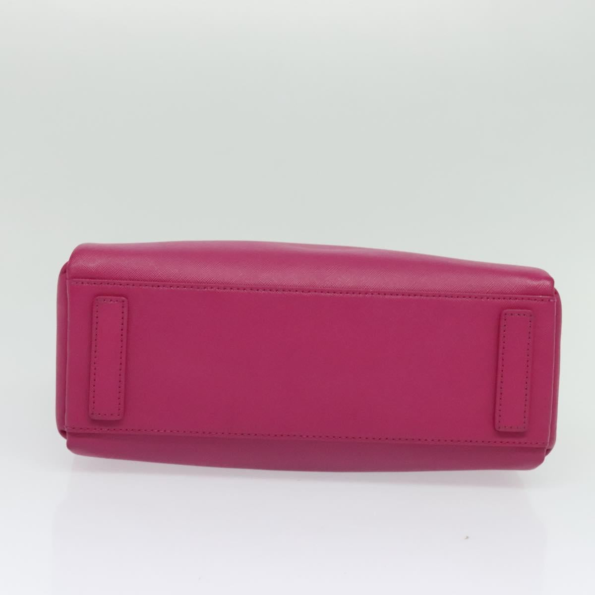 MCM Hand Bag Leather Pink Gold Auth bs28316