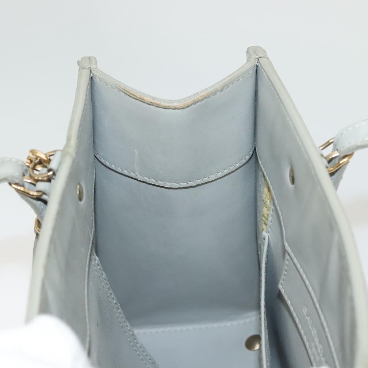 BALENCIAGA Hand Bag Leather 2way Gray Gold Auth bs28318
