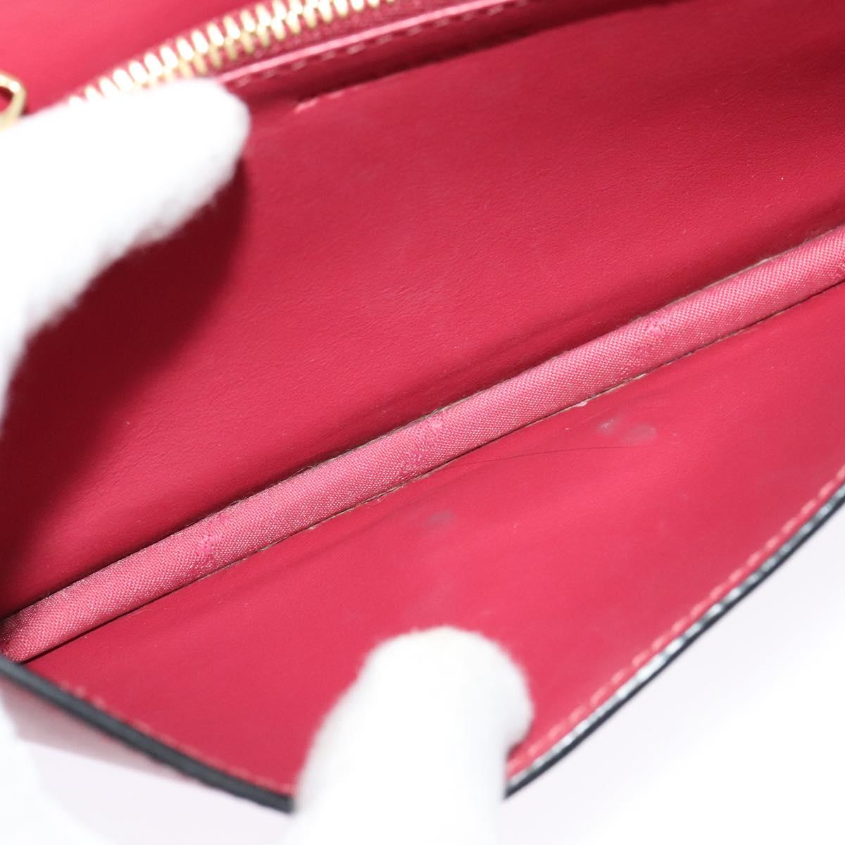 BURBERRY Chain Wallet Leather Pink Gold Auth bs28328
