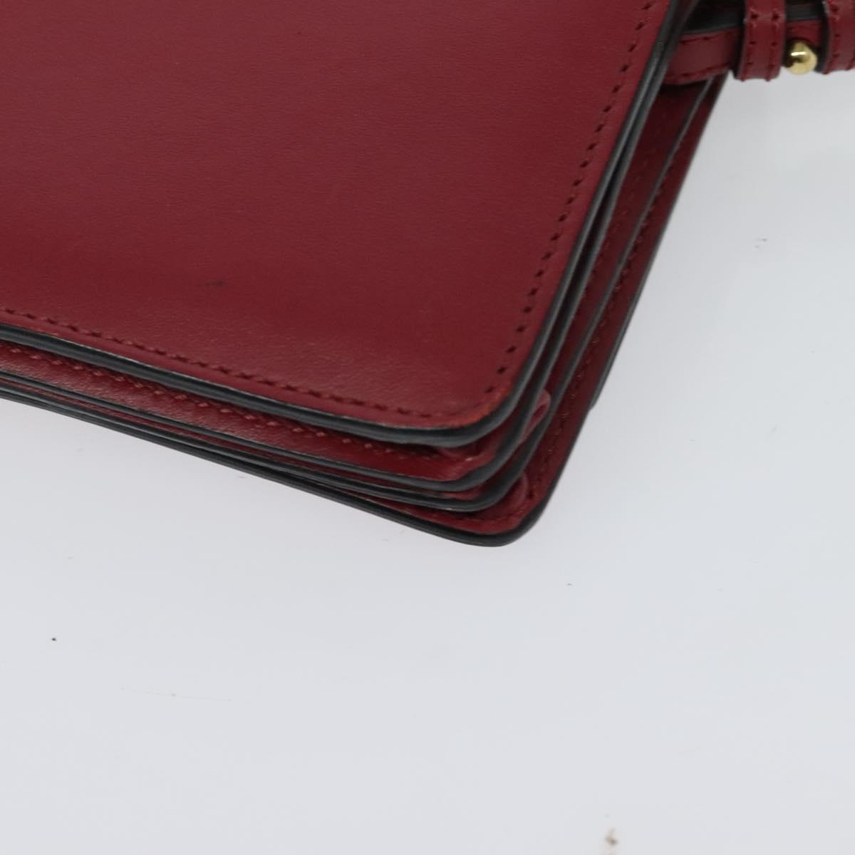 BURBERRY Chain Wallet Leather Pink Gold Auth bs28328
