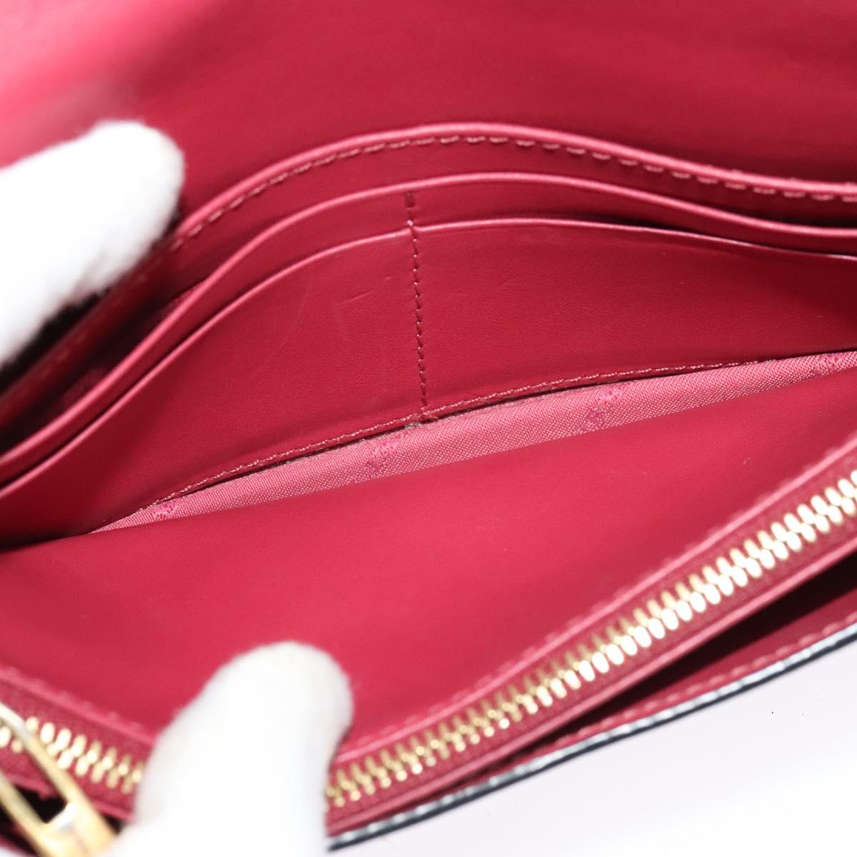 BURBERRY Chain Wallet Leather Pink Gold Auth bs28328