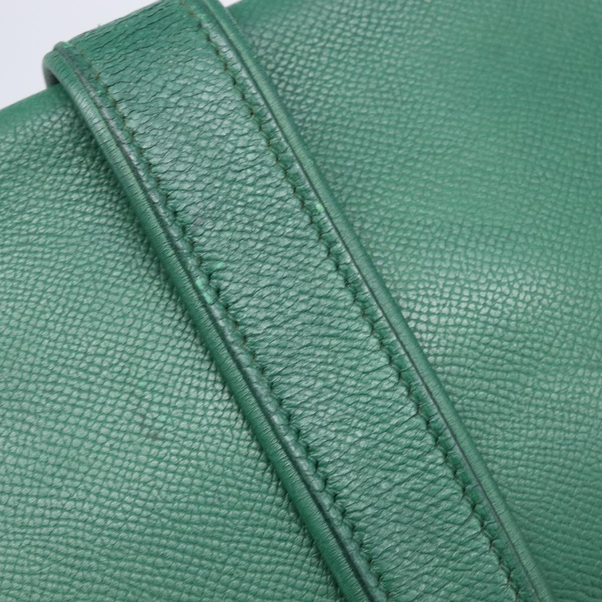 HERMES Shoulder Bag Leather Green Gold Auth bs28334