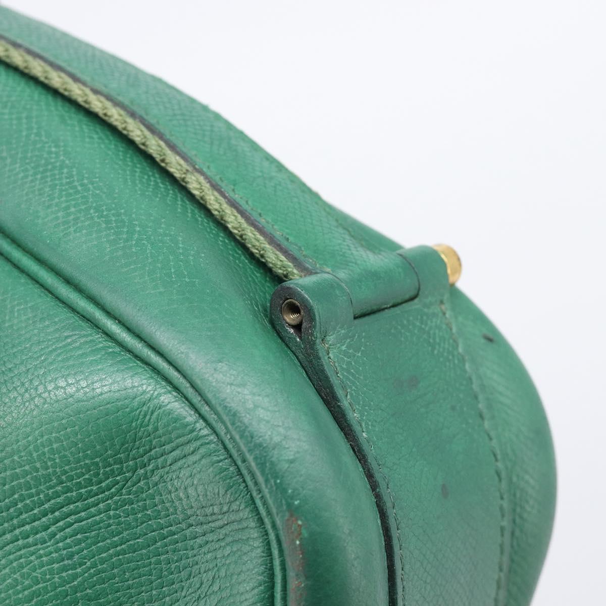 HERMES Shoulder Bag Leather Green Gold Auth bs28334
