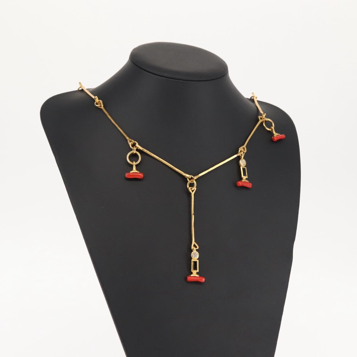 BALENCIAGA Necklace Metal Gold Auth bs28337