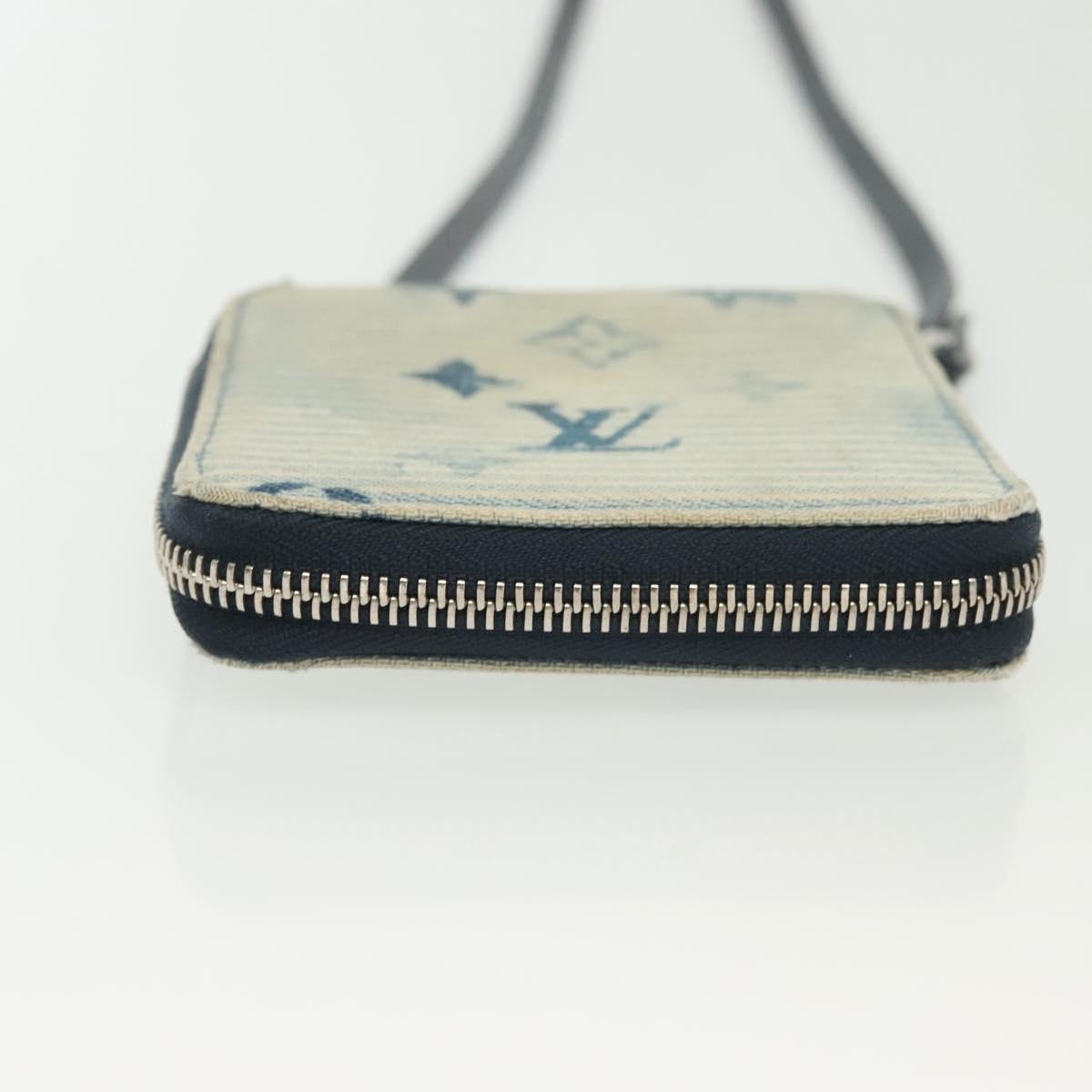 LOUIS VUITTON Monogram Watercolor Zippy Compact Wallet Blue M80461 Auth bs28348