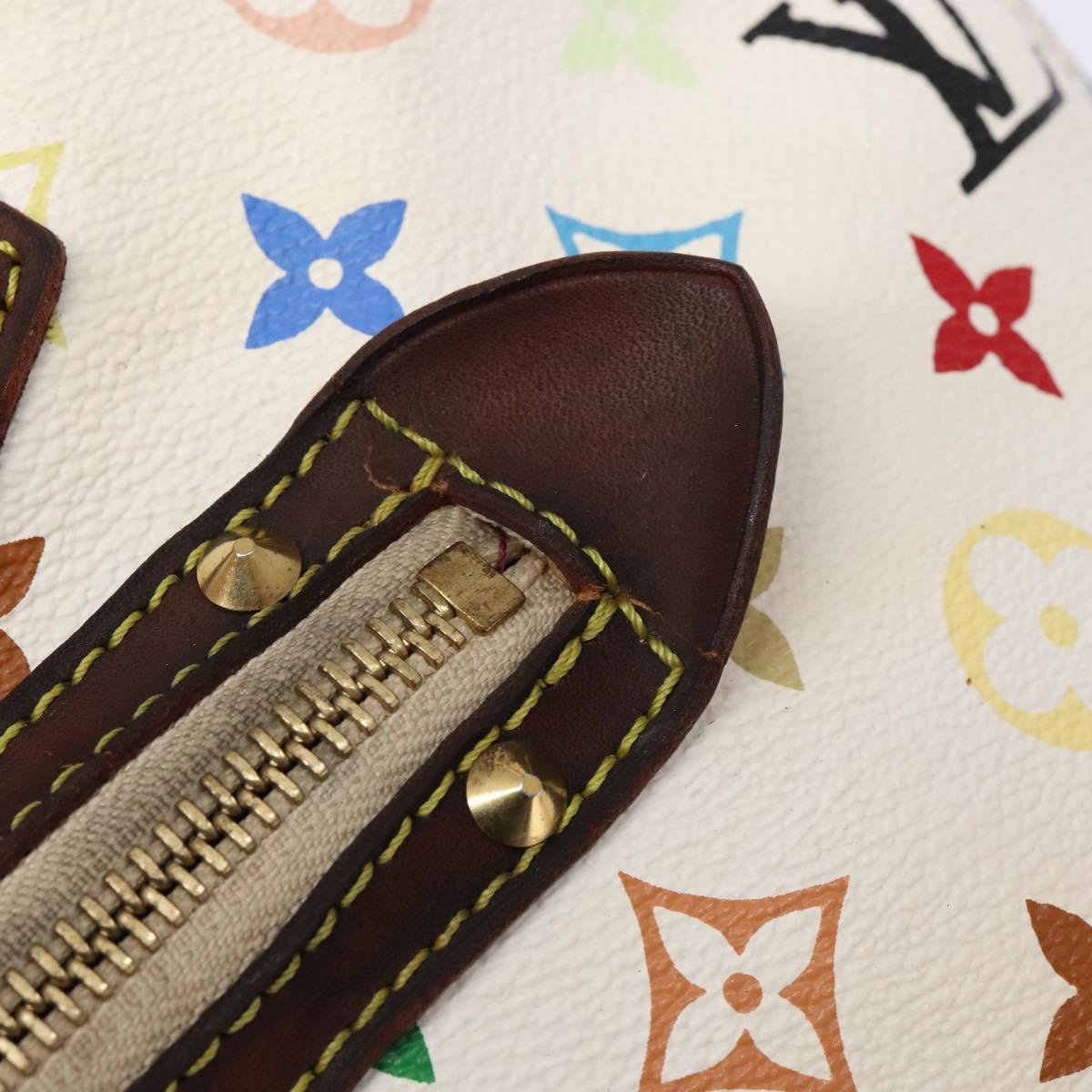 LOUIS VUITTON Monogram Multicolor Alma Hand Bag White M92647 LV Auth bs28368