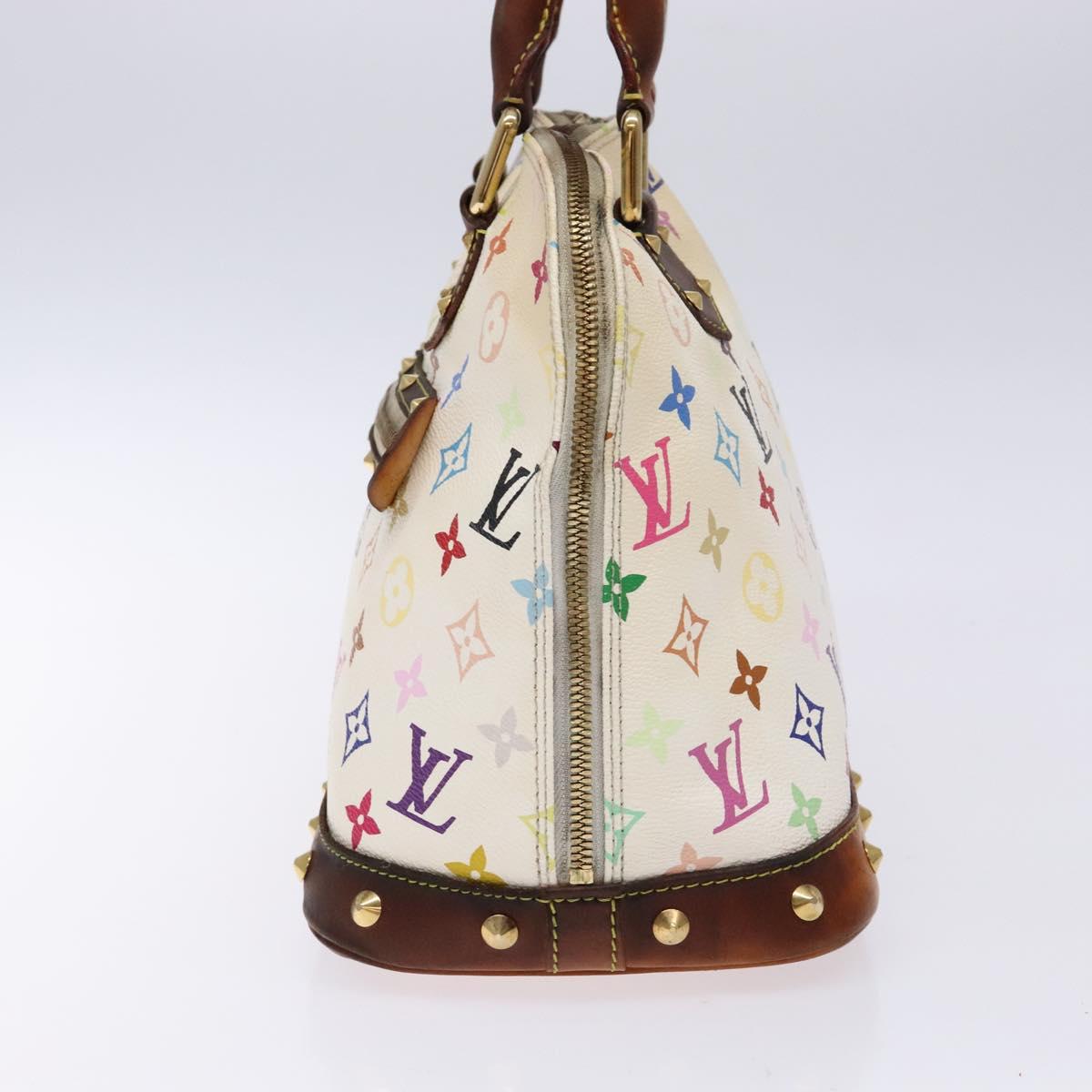 LOUIS VUITTON Monogram Multicolor Alma Hand Bag White M92647 LV Auth bs28368