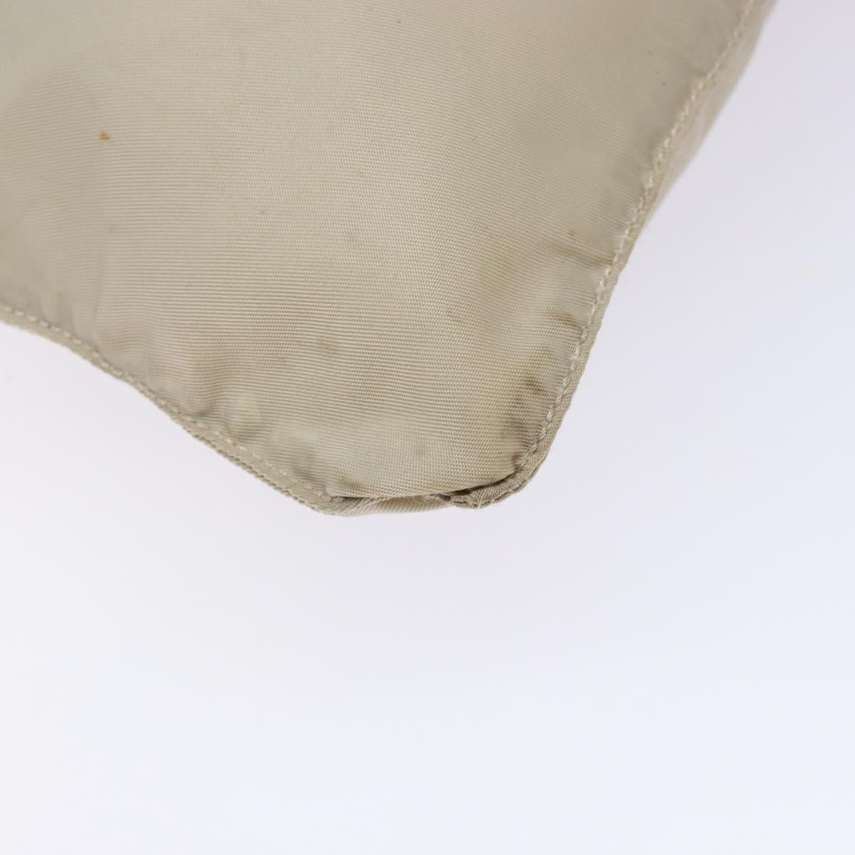 PRADA Shoulder Bag Nylon Beige Auth bs28381
