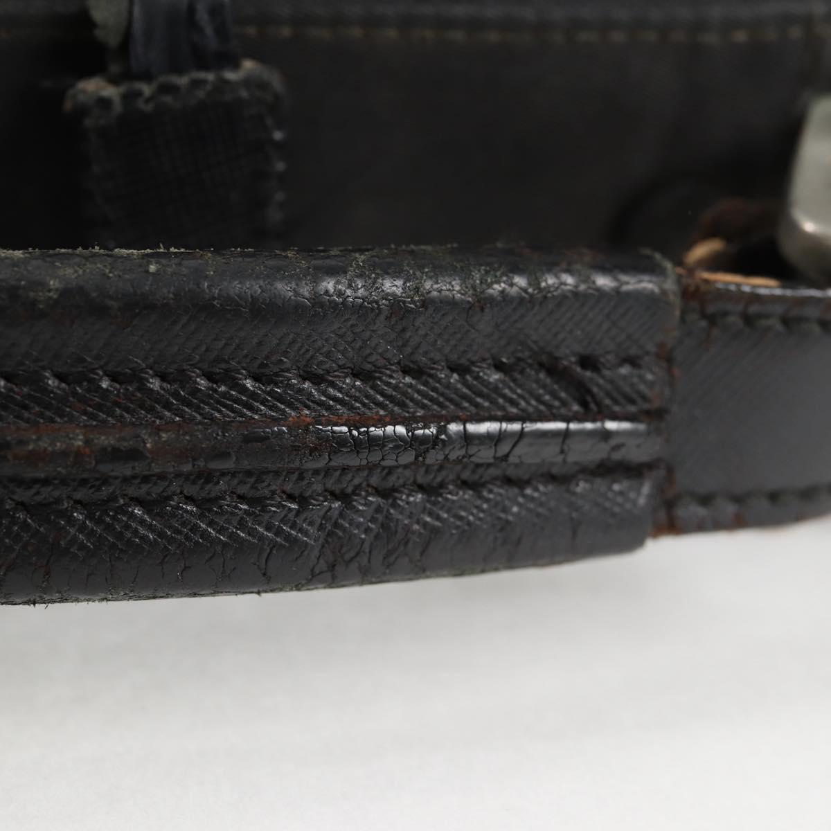 PRADA Hand Bag Nylon Leather 2way Black Silver Auth bs28384