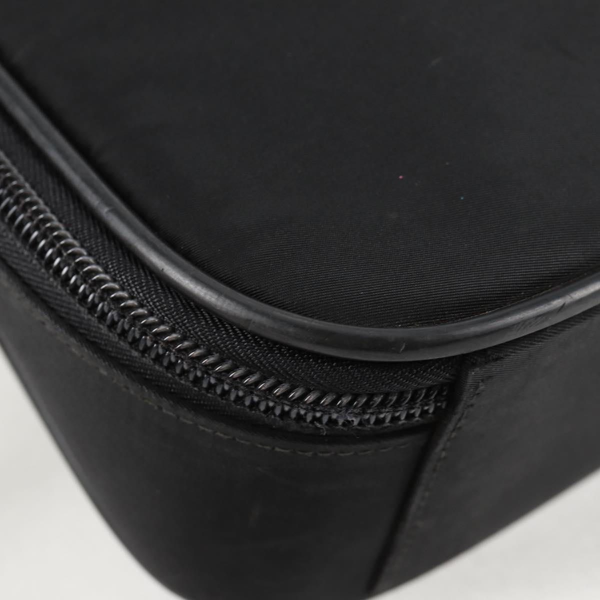 PRADA Hand Bag Nylon Leather 2way Black Silver Auth bs28384