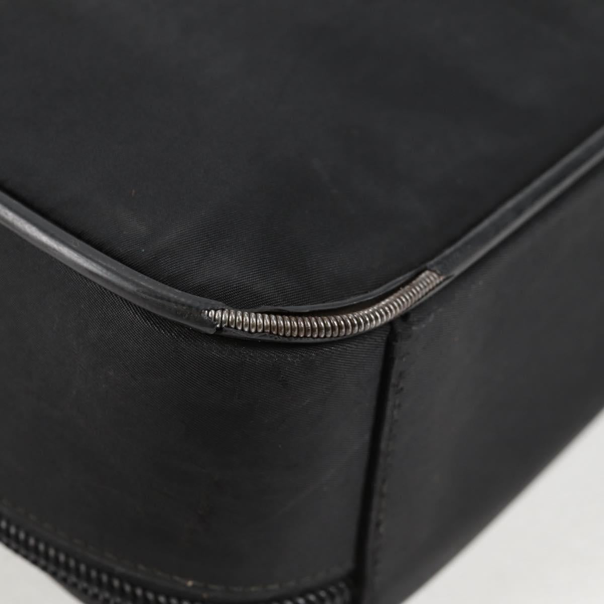 PRADA Hand Bag Nylon Leather 2way Black Silver Auth bs28384
