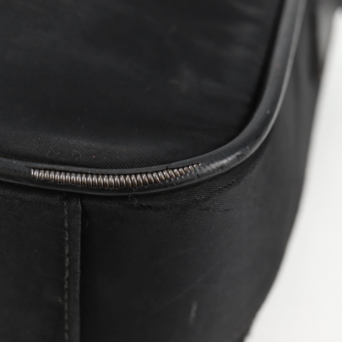 PRADA Hand Bag Nylon Leather 2way Black Silver Auth bs28384