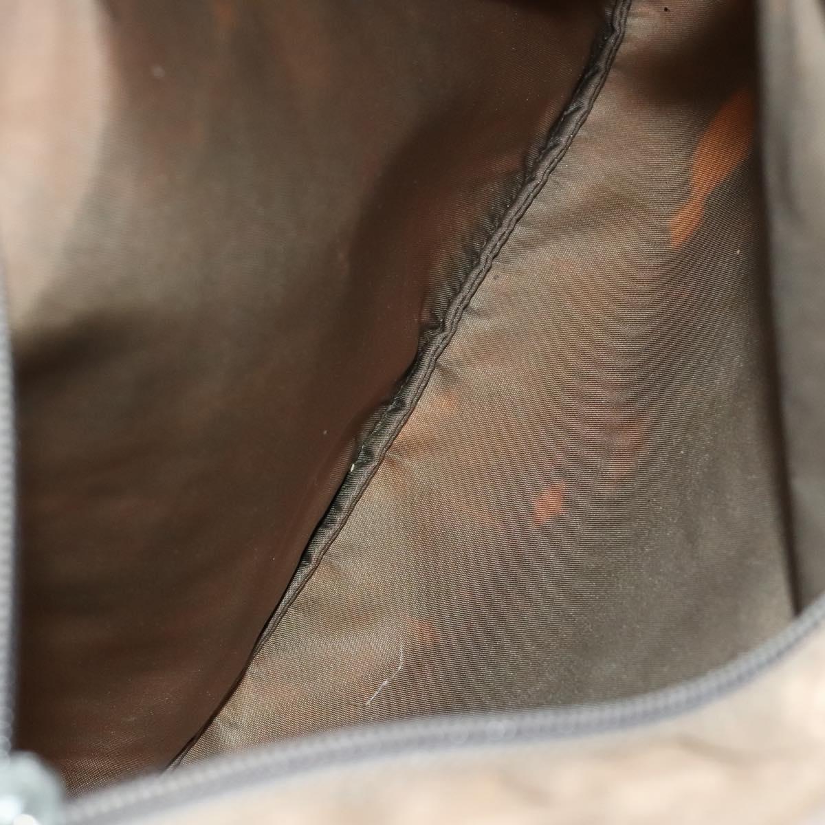 PRADA Shoulder Bag Nylon Leather 2Set Khaki Brown Auth bs28388