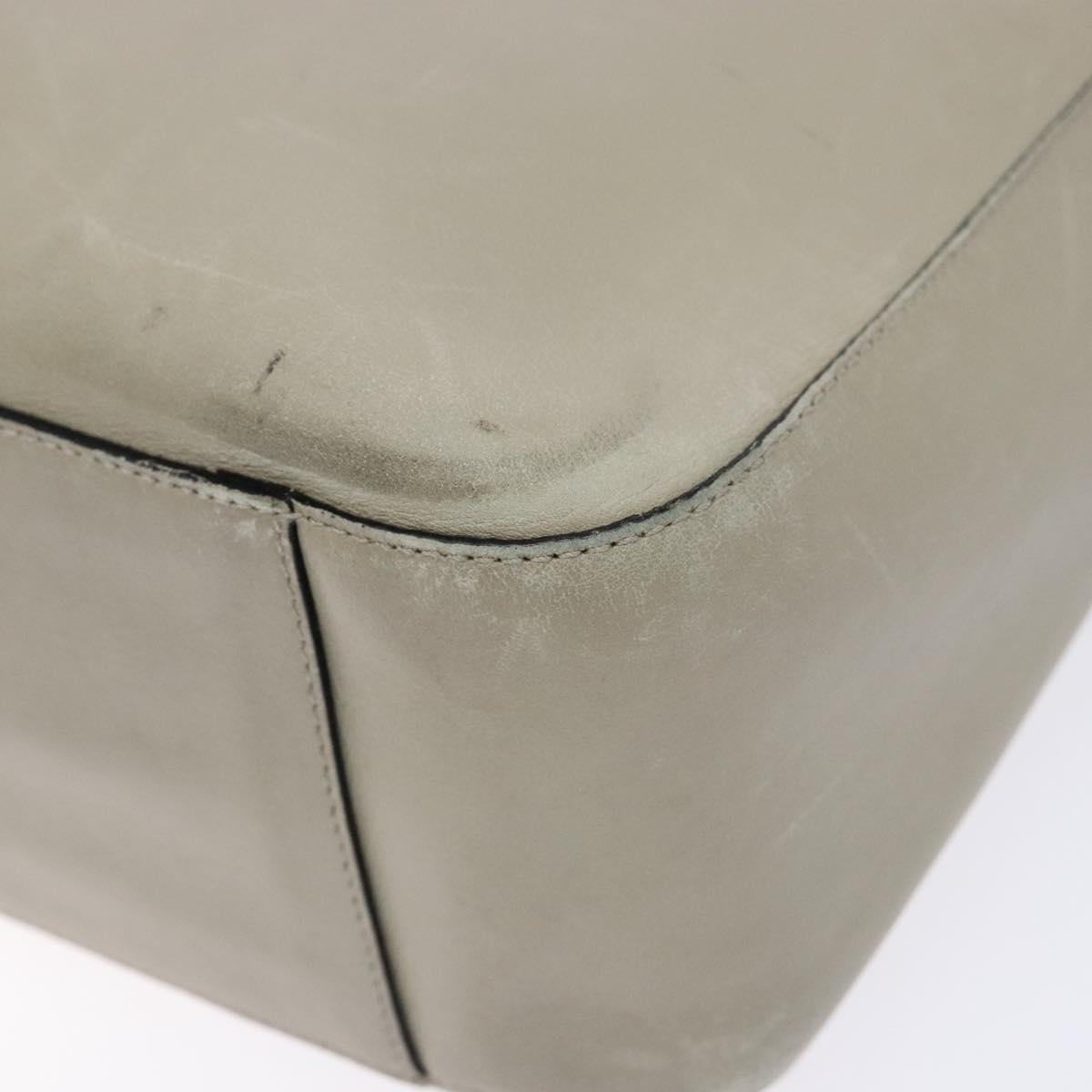 PRADA Tote Bag Leather Gray Auth bs28397