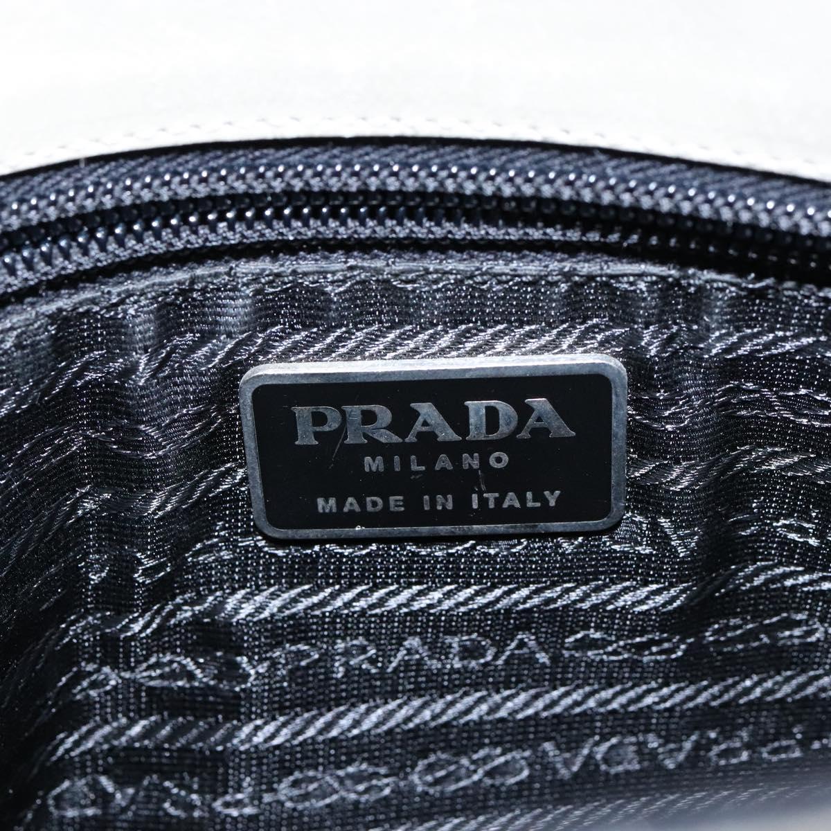 PRADA Tote Bag Leather Gray Auth bs28397