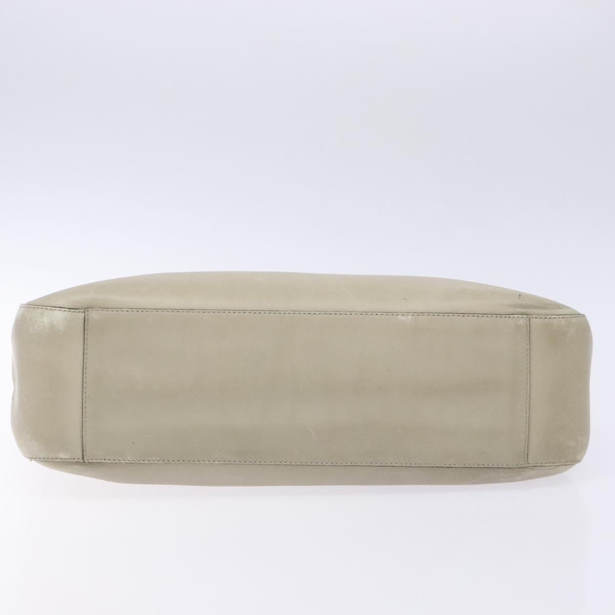 PRADA Tote Bag Leather Gray Auth bs28397