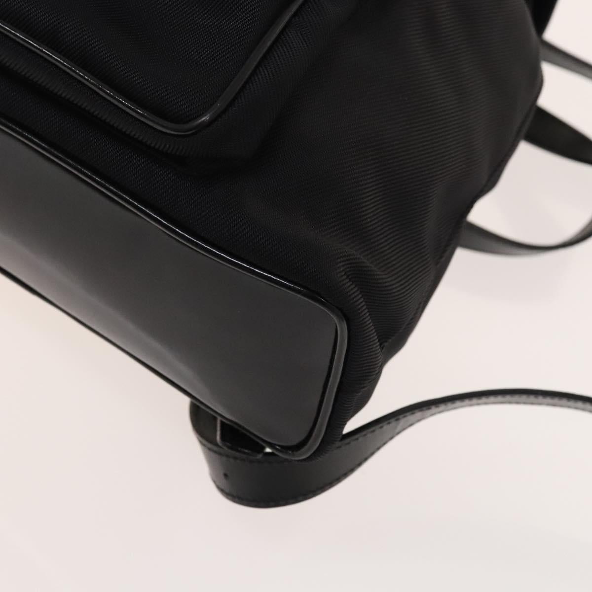 GUCCI Bamboo Backpack Nylon Black Silver 03 2265 0030 Auth bs28427