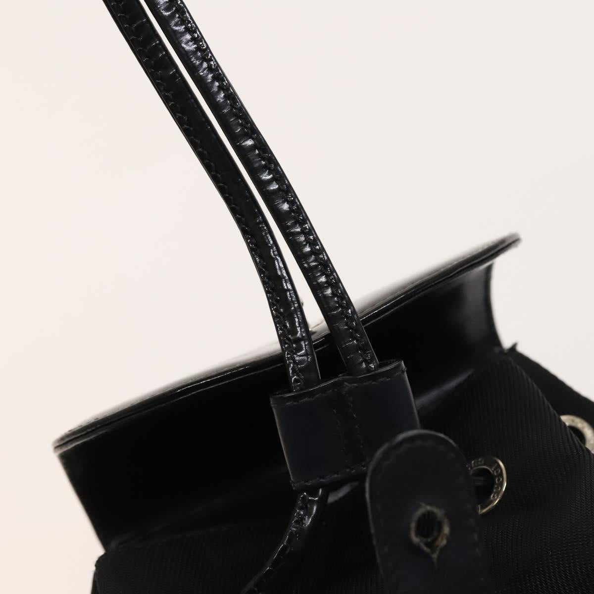 GUCCI Bamboo Backpack Nylon Black Silver 03 2265 0030 Auth bs28427
