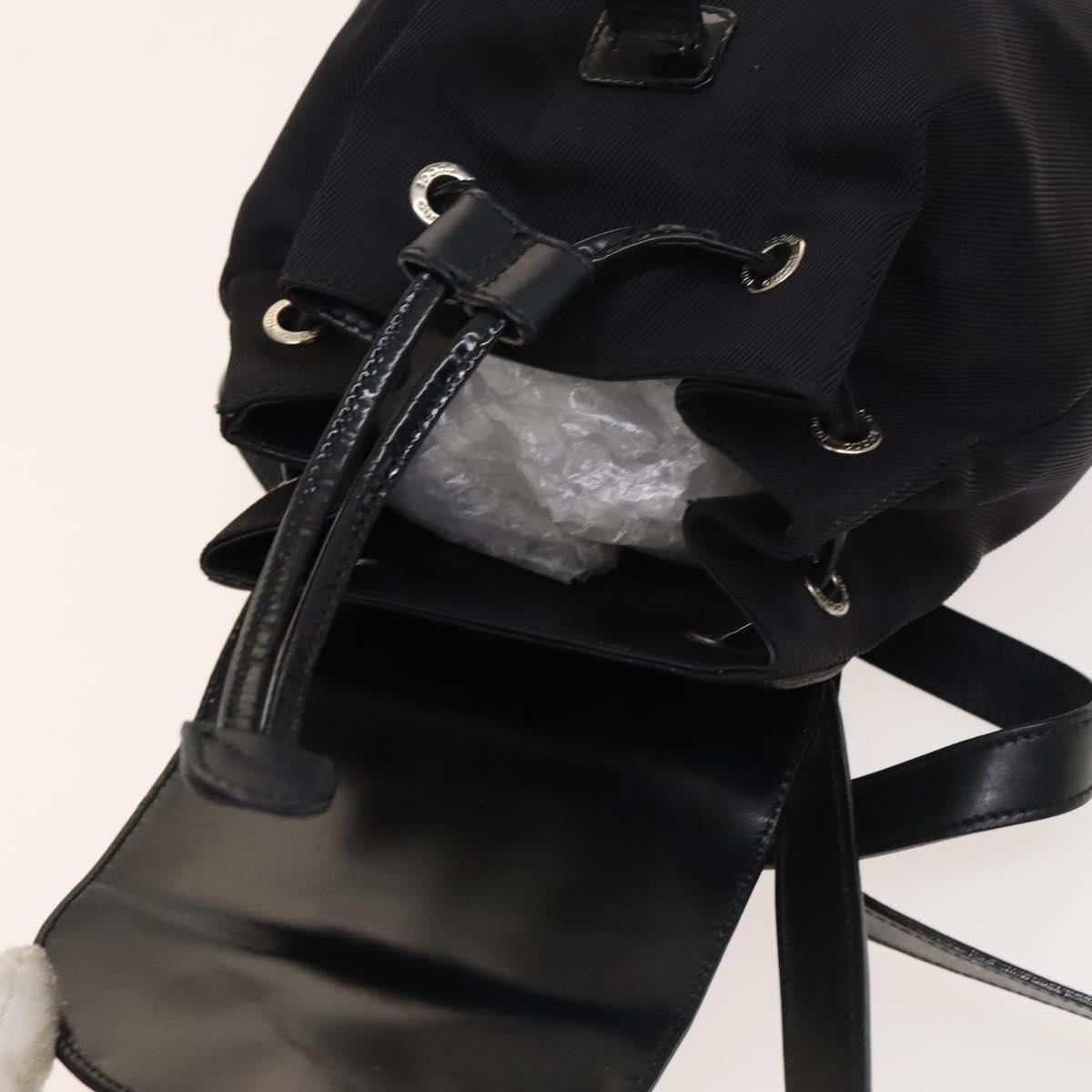GUCCI Bamboo Backpack Nylon Black Silver 03 2265 0030 Auth bs28427