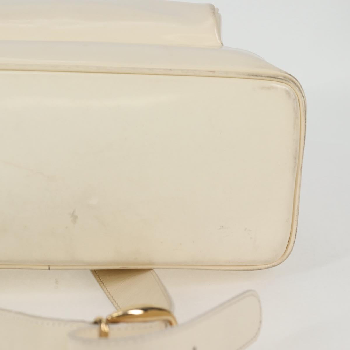 GUCCI Body Bag Enamel White Gold 003 2113 0027 Auth bs28429